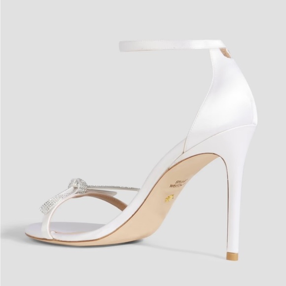 STUART WEITZMAN Crystal-embellished satin sandals - Picture 3 of 10